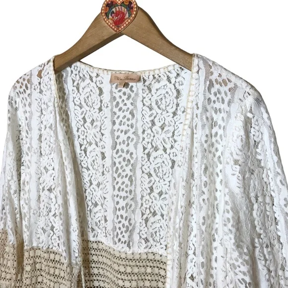 Boho flared multi lace cardigan Bohemian People Chloe Laetitia Paris - Picture 6 of 13